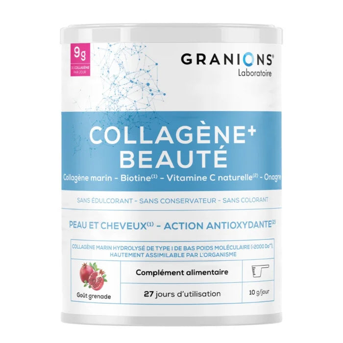 Collagène Beauté Grenade – Peptides Marins + Vitamine C Acérola