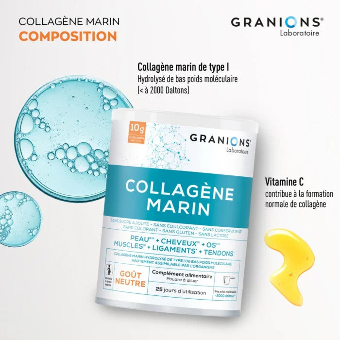 Collagène Marin Neutre – Peptides Hydrolysés + Vitamine C Acérola