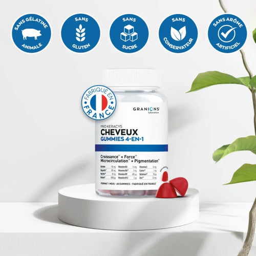 Cheveux Gummies 4-en-1 - Kératine & biotine