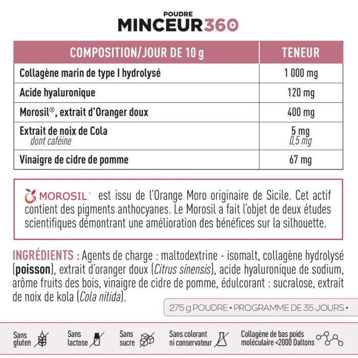 Poudre Minceur 360 avec Collagène marin & Acide hyaluronique
