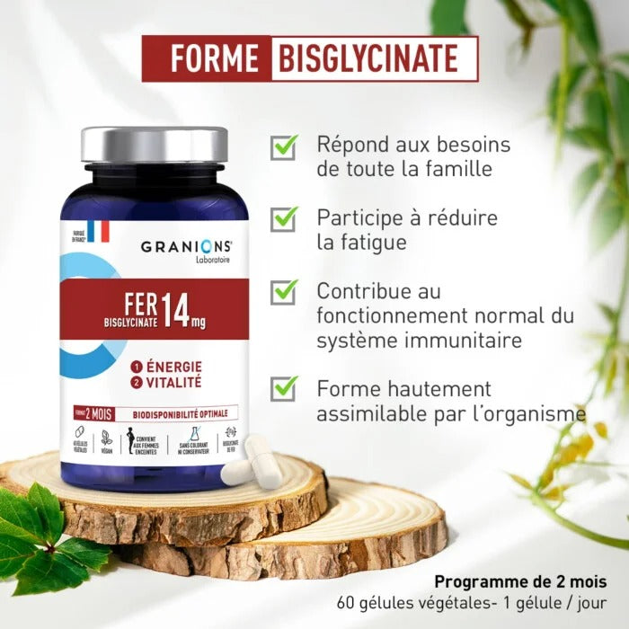 Fer Bisglycinate Granions | 60 Gélules