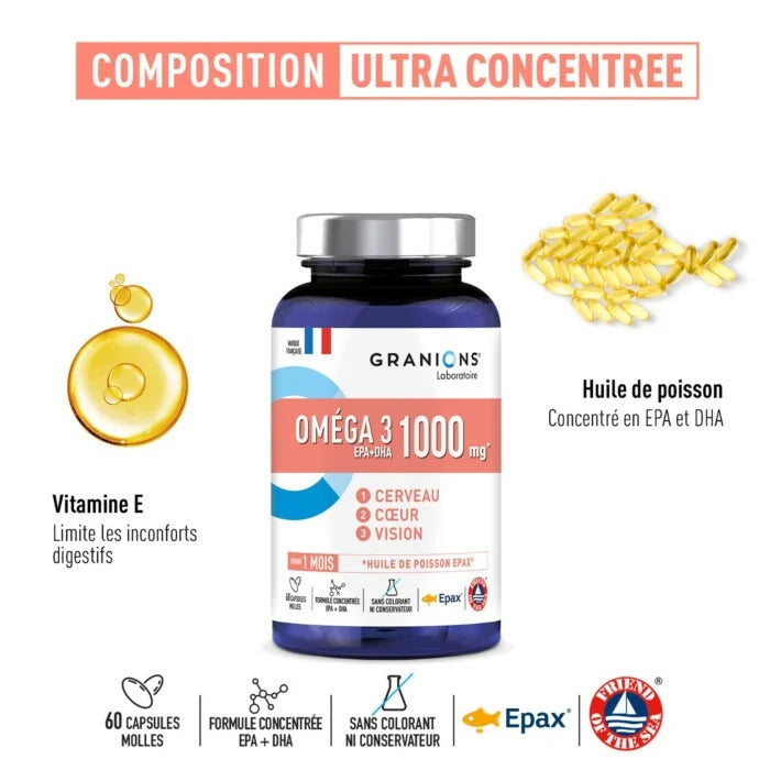 Granions Oméga 3 - 1000 mg 60 capsules