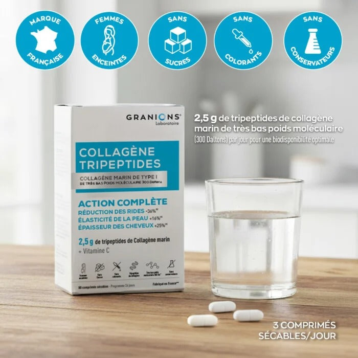 Collagène Tripeptides 2,5 g - Peau & cheveux - gelule